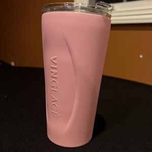 Vinglace 14oz Glass Lined Tumbler ~ Stainless Steel ~ Insulated ~ Pastel Pink